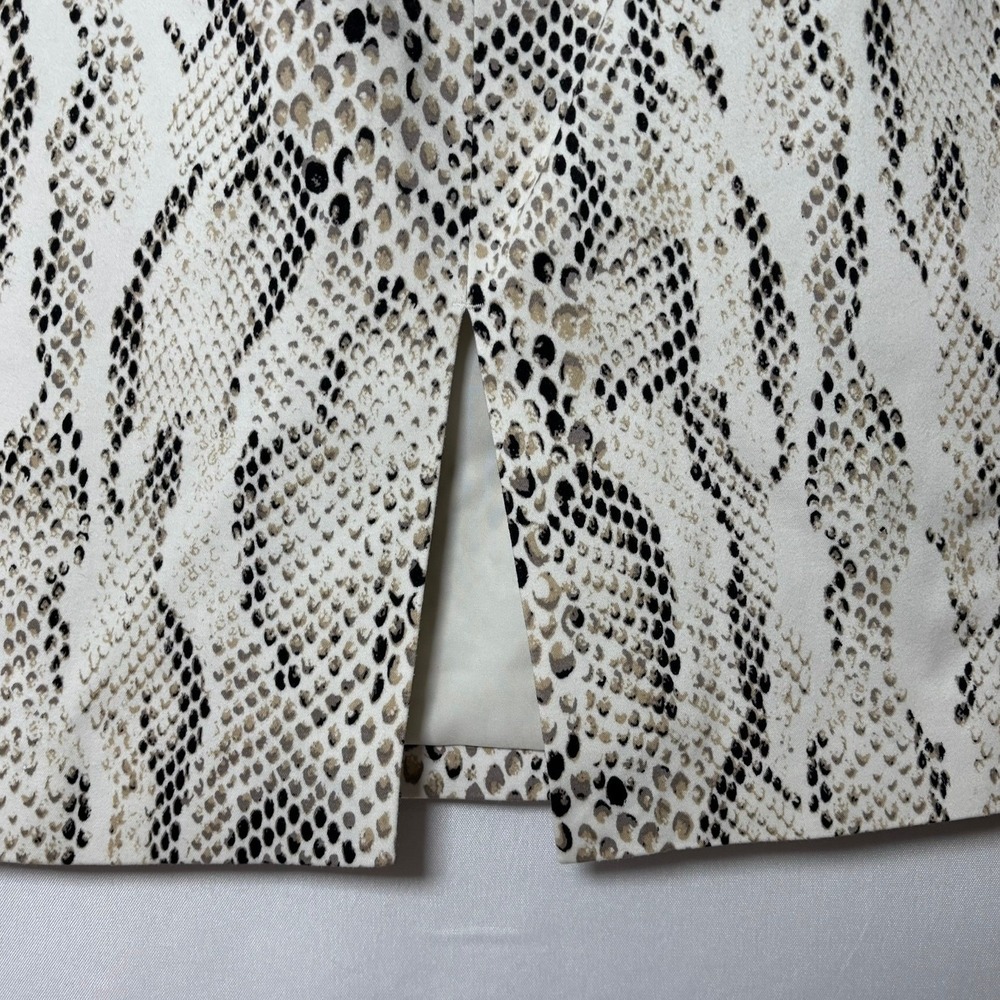 White House Black Market Skirt Womens 2 Grey Snakeskin Print Animal Knee - Picture 5 of 8